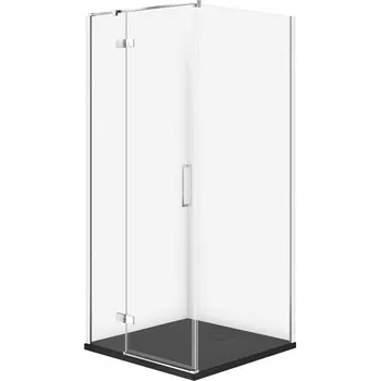 CERSANIT JOTA sprchový kout levý chrom 80x80 se sprchovou vaničkou TAKO slim black matt S601-331