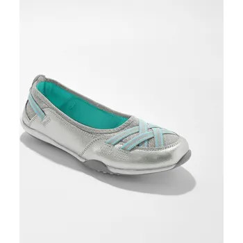 Dámské baleríny Kožené sportovní baleríny stříbřitá 39