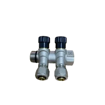 rozdělovač topení Sanitární rozdělovač s regulačními ventily 3/4"x1/2"x16 se dvěma okruhy