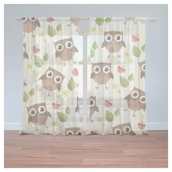 Záclona Záclony Sovy: 2ks 150x250cm