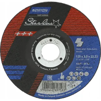 Řezný kotouč Kotouč na řezání oceli 125x3,0x22,23 Norton Saint-Gobain
