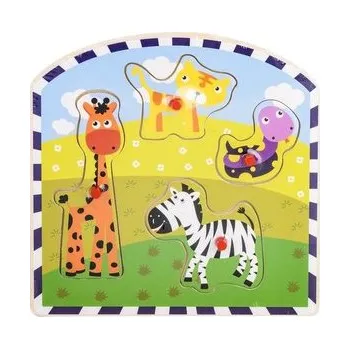 Dřevěná hračka Układanka w ramce - safari (pl, 2000, Daffi)