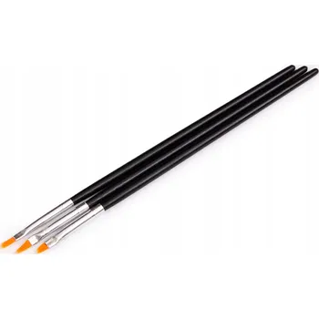 Kosmetický štětec Štětce na gel Cosmetics Zone s přírodním vlasem, 3 kusy, černé