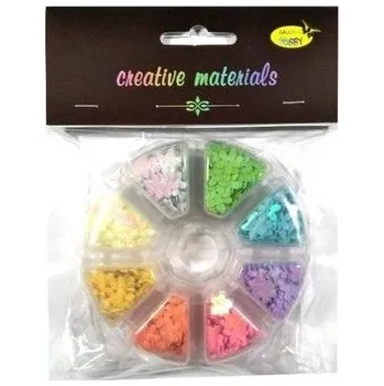 Set školních potřeb Cekiny kwiatki 8 kolorów 6mm 40g