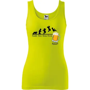 DOBRÝ TRIKO Dámské tílko s potiskem Týden Velikost: XS, Barva: Limetková