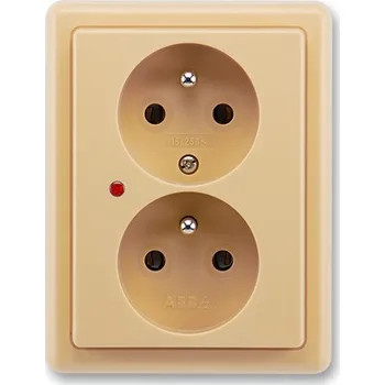 vypínač ABB Elektropraga Jablonec Zásuvka dvojnásobná s ochranou proti přepětí béžová 5592C-2349D2
