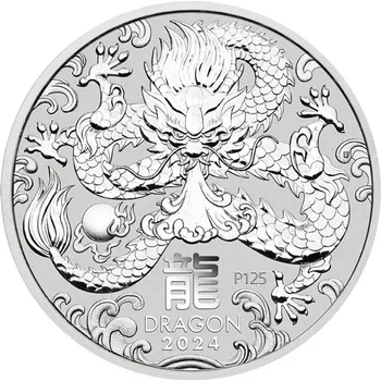 Stříbrná mince 2 Oz Lunar Series III Year of the Dragon 2024