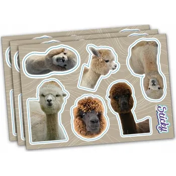 samolepka Samolepky ALPAKY NA AUTO - MIX 7 ks Alpaky 7 ks