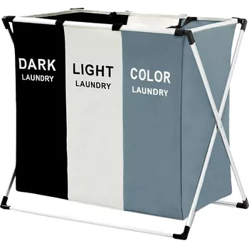 Koš na prádlo Verk 01942 Trojitý 135 l šedý