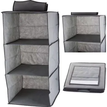 Úložný box Verk 01325 Závěsný organizér s 3 přihrádkami 30x30x60cm šedá