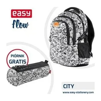 Set školních potřeb Plecak szkolny. młodzieżowy biało-czarny Easy piórnik GRATIS