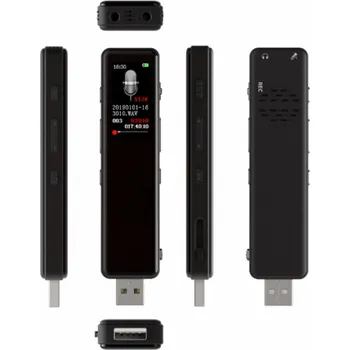 Diktafon Špionážní diktafon digitální odposlech DVR-828 / 1536Kbps 8GB detekce zvuku