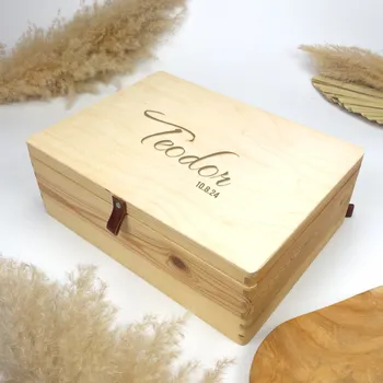 Lovelu Vzpomínková krabice pro miminko - přírodní s gravírováním
