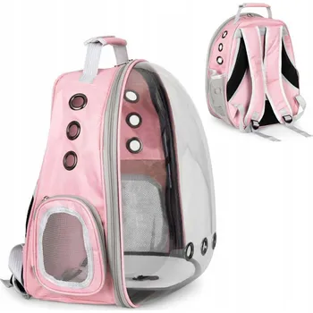 Obraz Cestovní taška Přepravka pro psa kočku Batoh s otvory, růžová