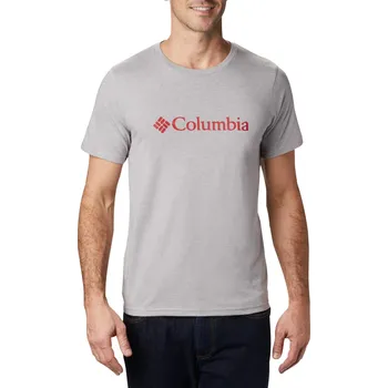 Pánské tričko Světle šedé pánské tričko s krátkým rukávem Columbia CSC Basic Logo SS Tee 1680053039 Velikost: L