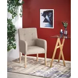 Relaxační křeslo FILO — masiv buk, béžová Halmar