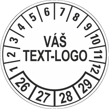 Speciální papír Kontrolní štítek 26-29 Váš text/logo samolepící PVC fólie arch 10 ks - 40 mm