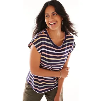 Dámské tričko Pruhované tričko s knoflíky na ramenou nám.modrá/vícebarevná 38/40