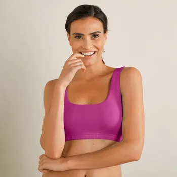 Dámské sako Sada 2 bavlněných bolerkových podprsenek, bez kostic fuchsie+hnědošedá 40