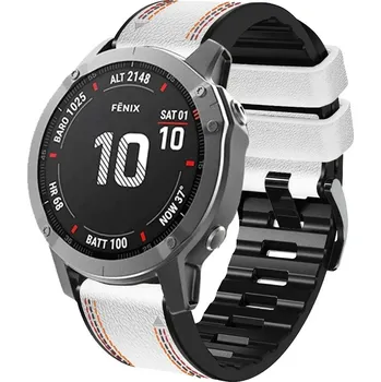 Řemínek na hodinky Kožený SPORTy Garmin QuickFit řemínek 22mm - Bílý IR-AWGW-0566