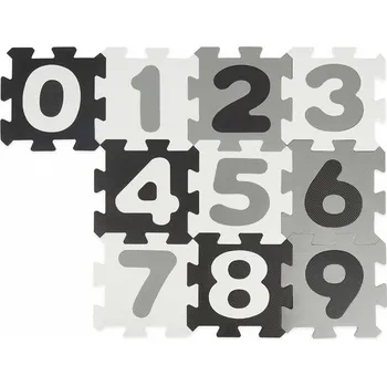 Bieco - Pěnová hrací podložka s čísly - puzzle black & white - 10 ks