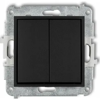 vypínač ICON Dvojitý schodišťový vypínač, černý mat 12IWP-33.1