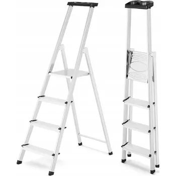 Železářství Žebřík skládací domácí 4-stupňový žebříček schůdky HIGHER 125 kg KAM-203
