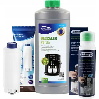 Náhradní díl pro kávovar Sada pro Delonghi: Filtr AL-S002, Čisticí roztok DELONGHI 3013 250ml, Odvápňovač Verde 1L