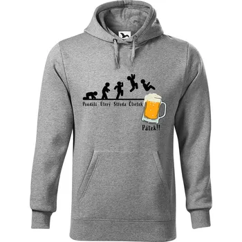 Pánská mikina DOBRÝ TRIKO Pánská mikina s potiskem Týden Velikost pánské mikiny: 4XL, Barva: Tmavě šedý melír