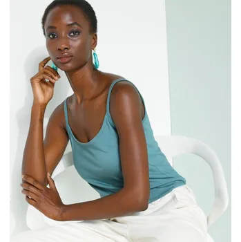 Dámské tričko Top s úzkými ramínky z bio bavlny zelenošedá 54