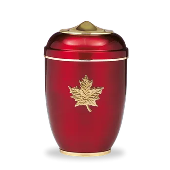 Smuteční dekorace Kovová urna Amara II - Červená/Javor