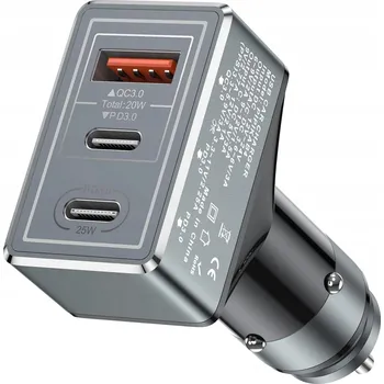 Bezpečnostní kamera AUTOMOBILOVÁ USB 3-PORTOVÁ LED DO ZAPALOVAČE 65W