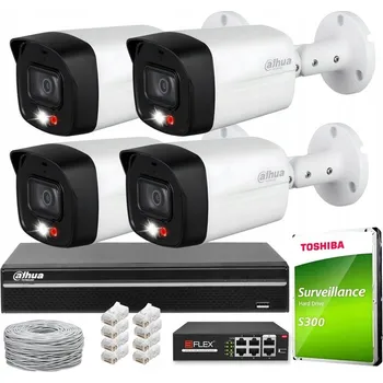 IP kamera Venkovní IP monitorovací systém DAHUA – 4 venkovní kamery 4Mpx PoE IR LED 30m s nočním viděním