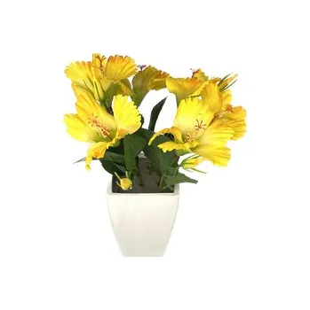 umělá květina Květina IBIŠEK v květníku 35cm