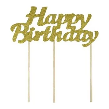 Party dekorace Piker Happy Birthday złoty (pl, 2023, ARPEX)