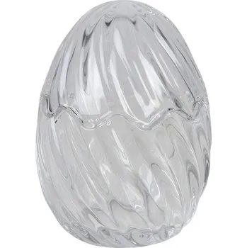 Dóza na potraviny Clayre & Eef - Skleněná dózička na cukrovinky EGG 6GL3384