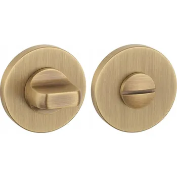 Dveřní kování WC zámek kulatý Rozeta APRILE R SLIM 7MM FB - antická patina WC 4X4