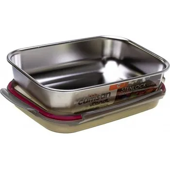 Dóza na potraviny Nerezová obdelníková dóza Cuitisan s uchem 1900ml