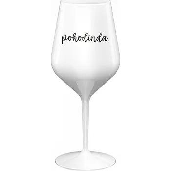 Sklenice POHODINDA - bílá nerozbitná sklenice na víno 470 ml