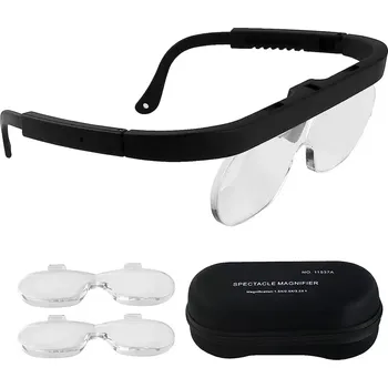 Lupa TFY NO.11537DC Dobíjecí náhlavní lupa s ochrannými zvětšovacími skly a LED světlem 1,5x 2,5x 3,5x 5x