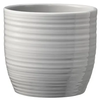 Květináč Keramický květináč Bergamo lesklý 19 cm světle šedý (cs, Harasim)