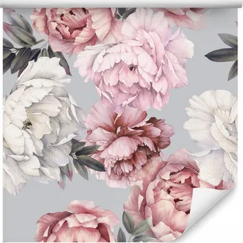 Fototapeta Tapeta do obývacího pokoje malované pivoňky KVĚTY akvarel