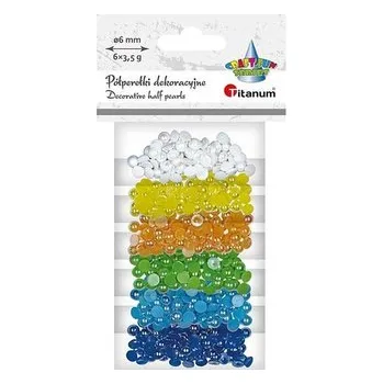 Koraliki plastikowe połówki kuli 6 kolorów 3,5g