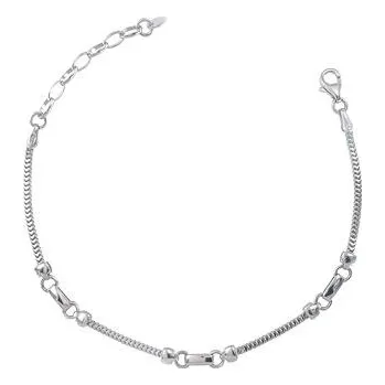 Náramek Stříbrný náramek s lesklými dílky délka náramku 18+3cm