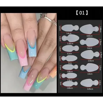 Silikonové formy pro Dual Form | manikúra | francouzská manikúra | 12 kusů | VARIANTA 1