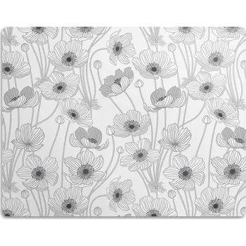 Miska pro psa Ochranná podložka pro psy pod misky s motivem máku, 90x60cm