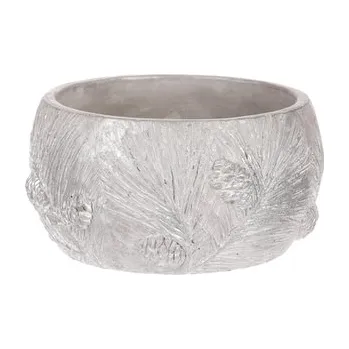 Stojan na květiny Obal na květiny, kulatý, motiv borovice,betonový.