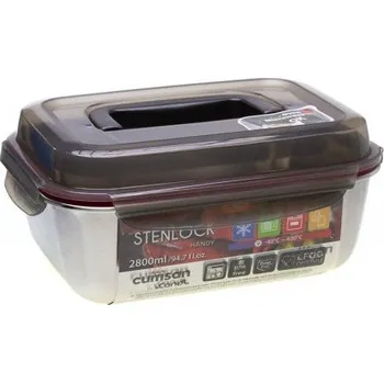 Dóza na potraviny Nerezová obdelníková dóza Cuitisan s uchem 2800ml