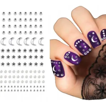 Přípravek na nehty Křišťály na nehty, samolepky, zirkony, bílé