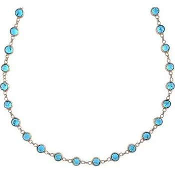 Náhrdelník Stříbrný pozlacený náhrdelník modrý